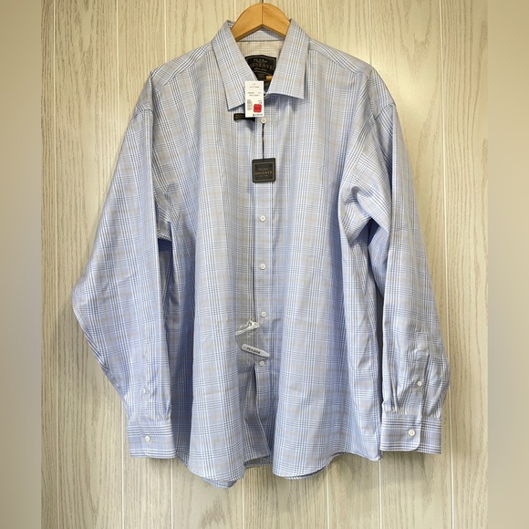 JoS. A. Bank Reserve Blue Plaid Tailored Fit Long Sleeve Button Dress Shirt 2x - Picture 4 of 4